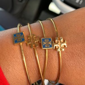 Tory Burch gold bangle bracelets